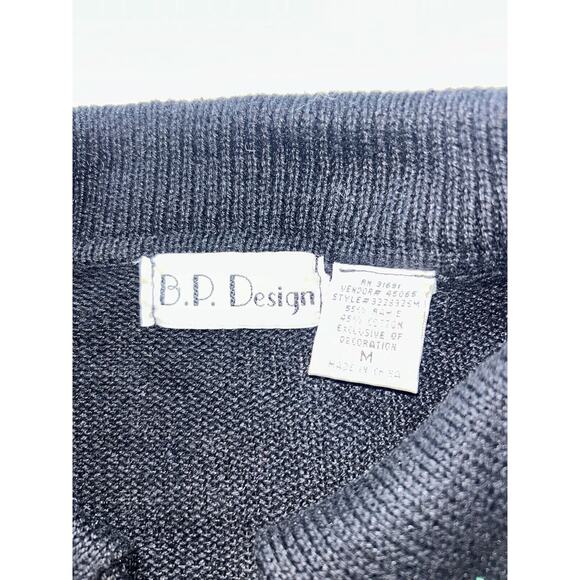 B.P. DESIGN Women Sweater Cardigan Sz M Ugly Christmas Stockings Bows - Picture 2 of 3